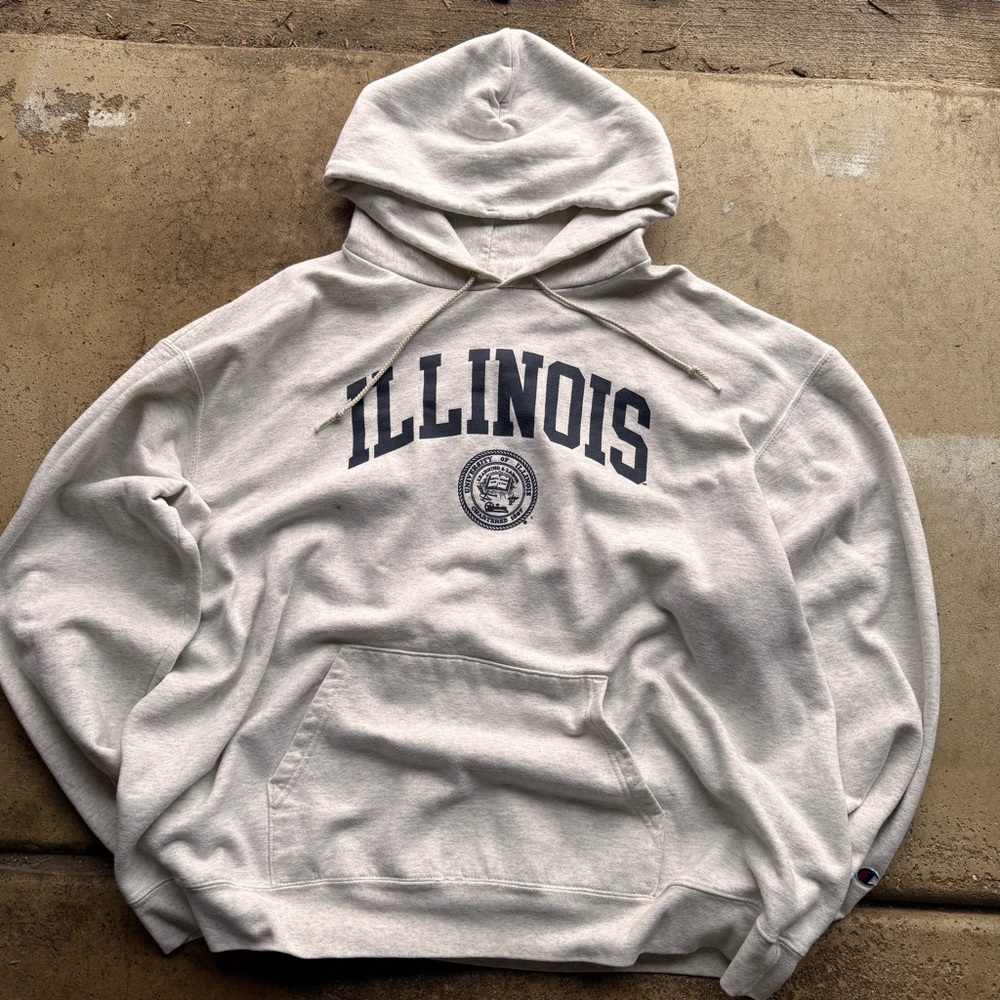 Champion Grey Illinois Men's Hoodie